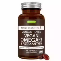 Igennus Omega 3 Vegan Algenöl & Astaxanthin, Dha & Epa Fettsäuren, Pflanzlich aus Mikroalgen