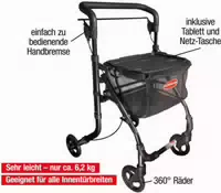 Indoor Rollator Actimo Home Schwarz, 1 Stück
