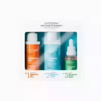 Evoderm Hautpflege Set Gesichtsreinigungsgel, Toner & Niacinamide Retinol Serum