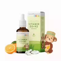 Innonature Vitamin D3 K2 Kids Tropfen, Orange | Mit Vitamin D Und Vitamin K | Vegan
