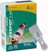 Exspot 1 ml Spot On Lösung für Hunde 6x1 ml Lösung
