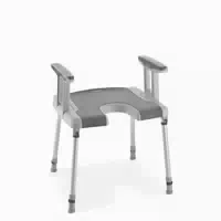 Aquatec Sorrento Duschhocker mit Armlehnen und Hygieneausschnitt