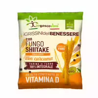 Ioboscovivo Bio Grissini Kurkuma & Shiitake, Hefefrei, Nur mit Vollkorndinkel & Olivenöl