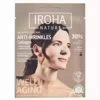 Iroha Nature Anti Aging Folienmaske für Gesicht und Hals Kollagen