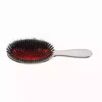 Janeke Chrom Haarbürste | Mittelgroße Haarbürste mit Nylonverstärkung