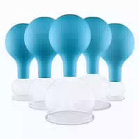 Pulox Schröpfgläser Set Aus Echtglas 5x Schröpfglas Mit Saugball, Verschiedene Größen In Blau 5 St