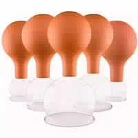 Pulox Schröpfgläser Set Aus Echtglas 5x Schröpfglas Mit Saugball, Verschiedene Größen In Braun 5 St