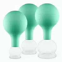 Pulox Schröpfgläser Aus Echtglas Mit Saugball Set Trio Klein In Grün: 25mm, 32mm, 40mm 3 St