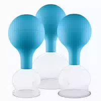 Pulox Schröpfgläser Aus Echtglas Mit Saugball Set Trio Groß In Blau: 40mm, 52mm, 62mm 3 St