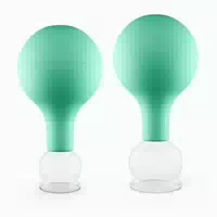 Pulox Schröpfgläser Aus Echtglas Mit Saugball Set Duo Klein In Grün: 25mm, 32mm 2 St