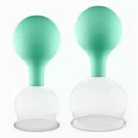 Pulox Schröpfgläser Aus Echtglas Mit Saugball Set Duo Groß In Grün: 52mm, 62mm 2 St