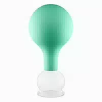 Pulox Schröpfglas aus Echtglas mit Saugball 32mm in Grün 1 st