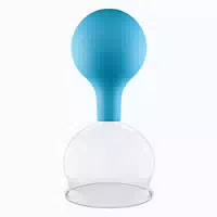 Pulox Schröpfglas Aus Echtglas Mit Saugball 62mm In Blau 1 St