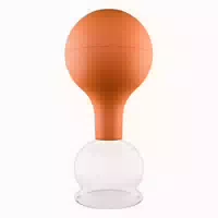 Pulox Schröpfglas aus Echtglas mit Saugball 62mm in Pink 1 st
