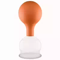 Pulox Schröpfglas aus Echtglas mit Saugball 32mm in Blau 1 st