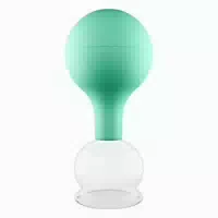Pulox Schröpfglas aus Echtglas mit Saugball 32mm in Grün 1 st