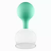 Pulox Schröpfglas aus Echtglas mit Saugball 52mm in Grün 1 st