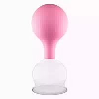 Pulox Schröpfglas aus Echtglas mit Saugball 52mm in Pink