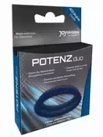 Joydivision Potenzduo, M, Blau,hodenring & Penisring aus Medizinischem Silikon, Potenzring