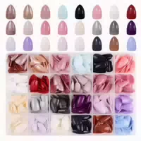 Justotry 576 Pcs Mandel Nägel Glitzer Kunstnägel Set Oval Fa 1 st