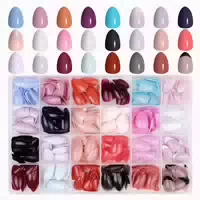 Justotry 576 stk Mandel Nägel Aufkleben Set Fake Nails Glos 1 st