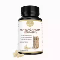 Ashwagandha Ksm 66 Hochdosiert – 5% Withanolide, Vegan 180 st
