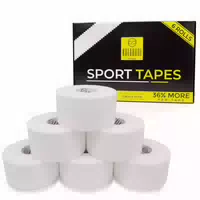 Kalahari 6 X Sporttape Extra Lang, Tapeverband Starke Haftung, Taping Sport, 100% Baumwolle Weiß
