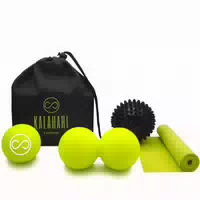 Kalahari Massageball Set, Duoball, Igelball, Faszienball, Fitnessband zur Faszientraining mit Ebook