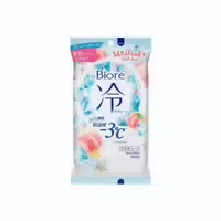 Kao Biore Cooling Body Wipes 20 Sheets Peach Savon Scent