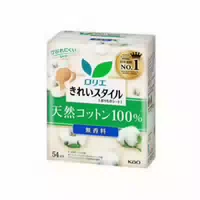 Kao Laurier Kirei Style Panty Liner Natural Cotton 100% 54pcs Fragrance Free