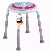 Karat Duschhocker Peter Höhenverstellbar, Rutschfest Belastbar Bis 150 Kg 360° Drehbar