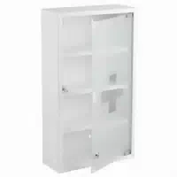 Karat Medizinschrank Allen Abschließbarer Arzneischrank mit Glastür Silber 30 X 30 cm 2 Fächer