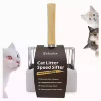 Katzenstreuschaufel Halterung Holzgriff Silber mit Halterung 1 st