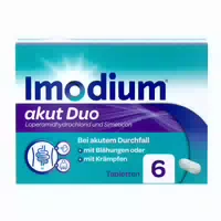 Imodium Akut Duo Loperamid und Simeticon bei Akutem Durchfall mit Blähungen & Krämpfen
