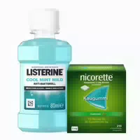 Nicorette Freshmint 4mg Listerine 1 Set