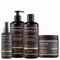 Kerargan Anti Haarausfall Set Shampoo, Spülung, Maske, Serum & Leave in mit Rizinusöl