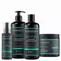 Kerargan Feuchtigkeitsspendendes Set Shampoo, Spülung, Maske & Serum Mit Kokosöl