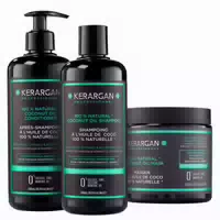 Kerargan Feuchtigkeitsspendendes Trio Shampoo, Spülung & Maske mit Kokosöl