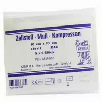 Zellstoff Mullkompressen 10x10 Cm Steril 5x2 St