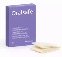 «oral Safe Erdbeer», 8 Latextücher, Hauchdünn, Erdbeerduft 8 Tücher 8 St