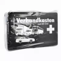 Kfz Verbandkasten Ku Schwarz mit Füll Stand Din13164