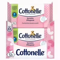 Cottonelle Feuchtes Toilettenpapier Sensitiv Pflegens 12x 42 504 St