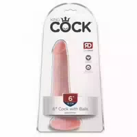 Naturdildo „6“ Cock With Balls“ Mit Saugfuß