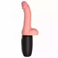 Plus Stoßvibrator „6,5“ Mit Hoden | Mit Wärmefunktion, 7 Geschwindigkeiten | King Cock