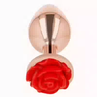 Kink Analplug mit Roter Rose