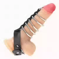 Kink Penisring aus Leder mit Verschlussband 1 st