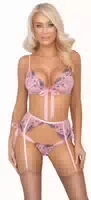 3 Teiliges Straps Set mit Satin Bindeschleifen