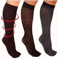 Kompressions Kniestrümpfe, Schwarz, Verschiedene Strukturen, Gr 37 41, 3 Paar