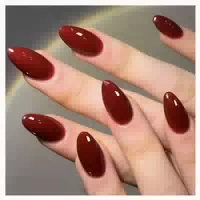 Künstliche Fingernägel Mandel Stiletto Acryl Kirschrot Set W 1 st