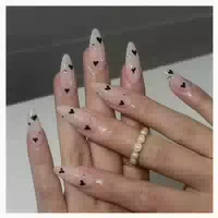 Künstliche Fingernägel Nude Black Heart Diamond 1 ml 1er Pa 1 st